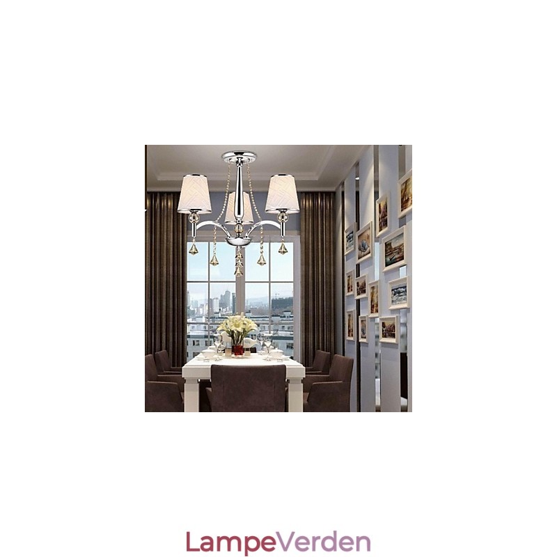 Moderne moderne krystal krom metal lysekrone