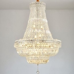 Retro krystal lysekrone amerikansk luksus krystal loftslampe med 18 lys