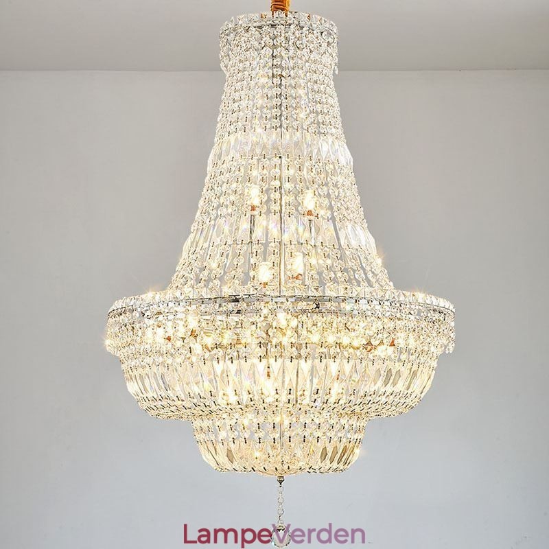 Retro krystal lysekrone amerikansk luksus krystal loftslampe med 18 lys