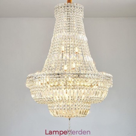 Retro krystal lysekrone amerikansk luksus krystal loftslampe med 18 lys
