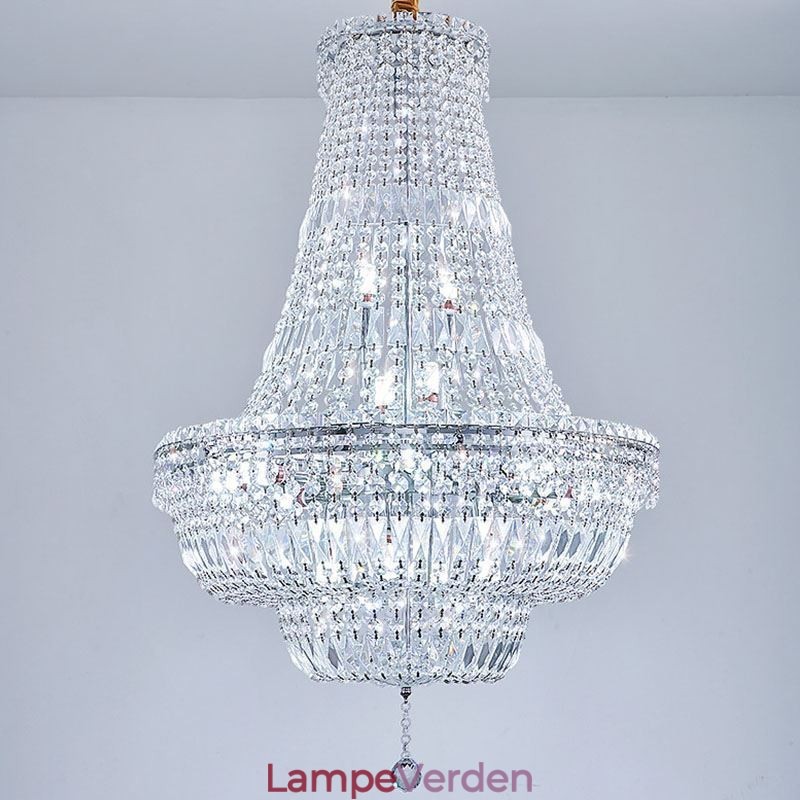 Retro krystal lysekrone amerikansk luksus krystal loftslampe med 18 lys