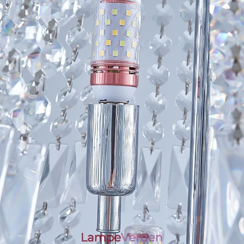 Retro krystal lysekrone amerikansk luksus krystal loftslampe med 18 lys