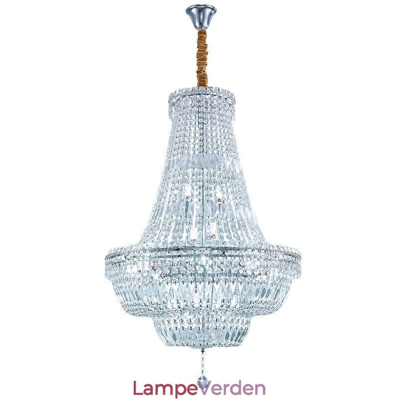 Retro krystal lysekrone amerikansk luksus krystal loftslampe med 18 lys