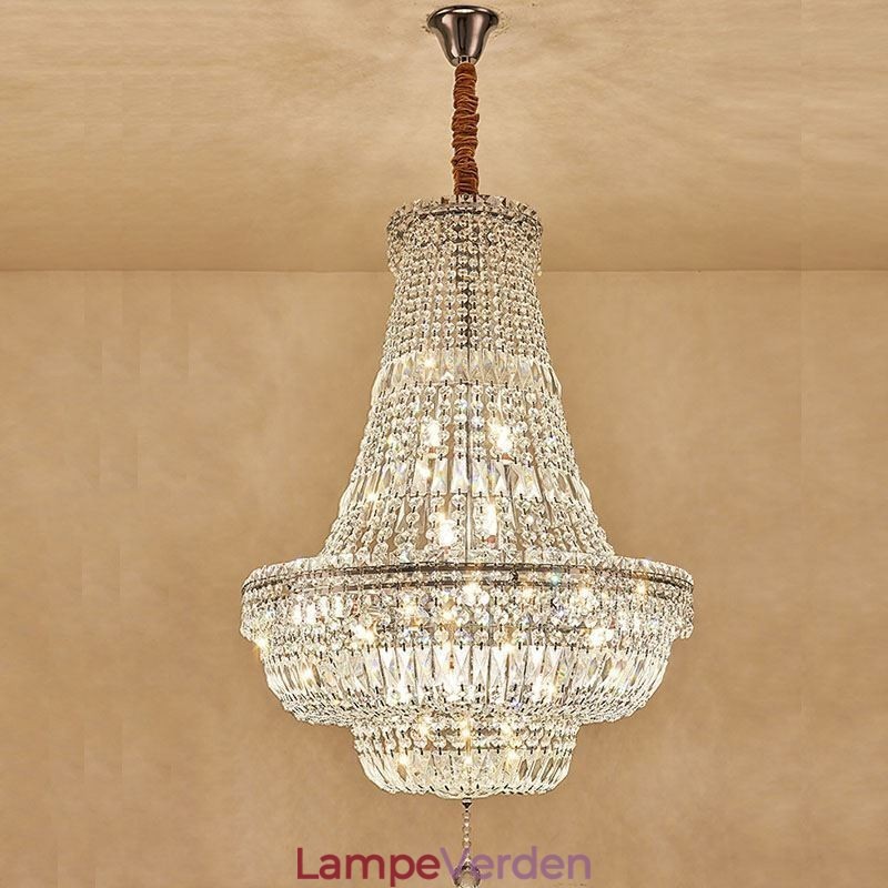 Retro krystal lysekrone amerikansk luksus krystal loftslampe med 18 lys