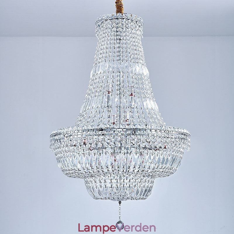 Retro krystal lysekrone amerikansk luksus krystal loftslampe med 18 lys