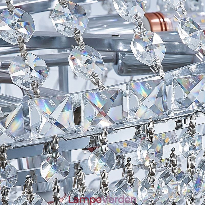 Retro krystal lysekrone amerikansk luksus krystal loftslampe med 18 lys