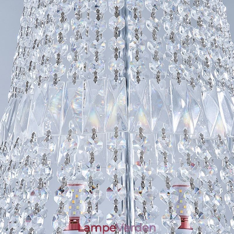 Retro krystal lysekrone amerikansk luksus krystal loftslampe med 18 lys