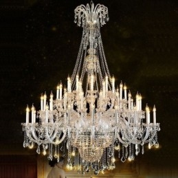 Europæisk krystallysekrone krystaldekoration loftslampe med 65 lys