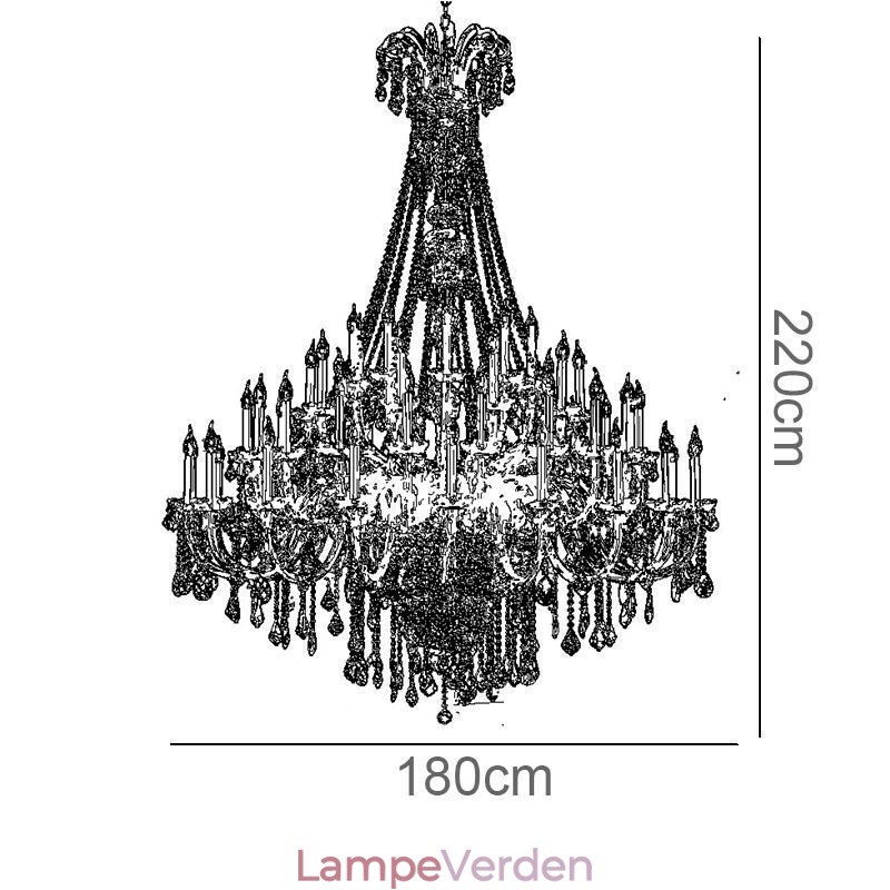 Europæisk krystallysekrone krystaldekoration loftslampe med 65 lys