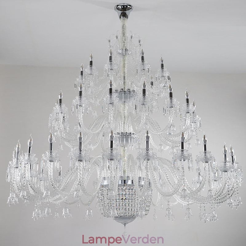 Europæisk krystal lysekrone dekoration loftslampe med 50 lys