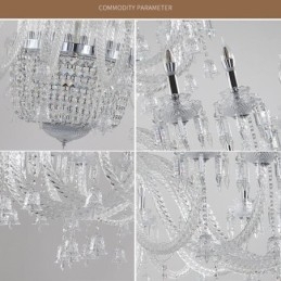Europæisk krystal lysekrone dekoration loftslampe med 50 lys