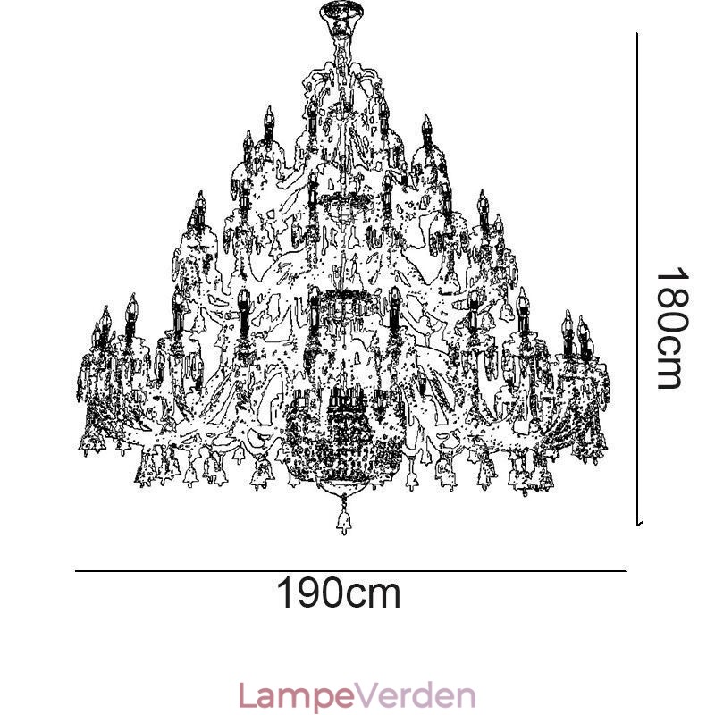 Europæisk krystal lysekrone dekoration loftslampe med 50 lys