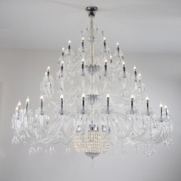 Europæisk krystal lysekrone dekoration loftslampe med 50 lys