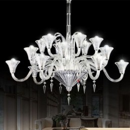 Europæisk krystal lysekrone dekoration loftslampe med 18 lys