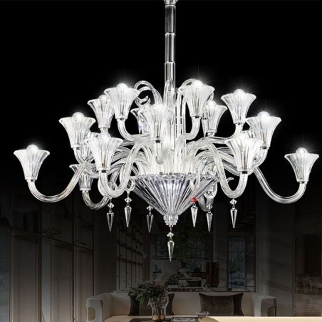 Europæisk krystal lysekrone dekoration loftslampe med 18 lys Europæisk krystal lysekrone dekoration loftslampe med 18 lys