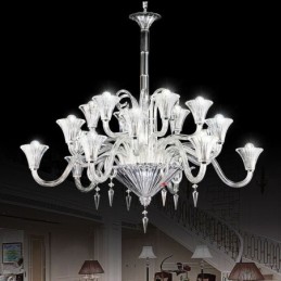 Europæisk krystal lysekrone dekoration loftslampe med 18 lys