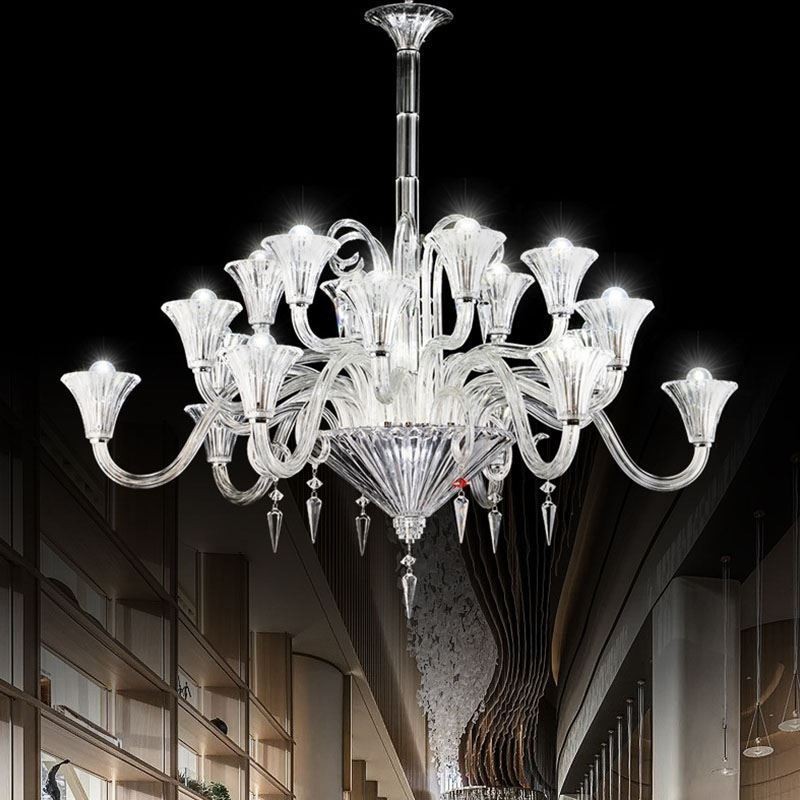 Europæisk krystal lysekrone dekoration loftslampe med 18 lys