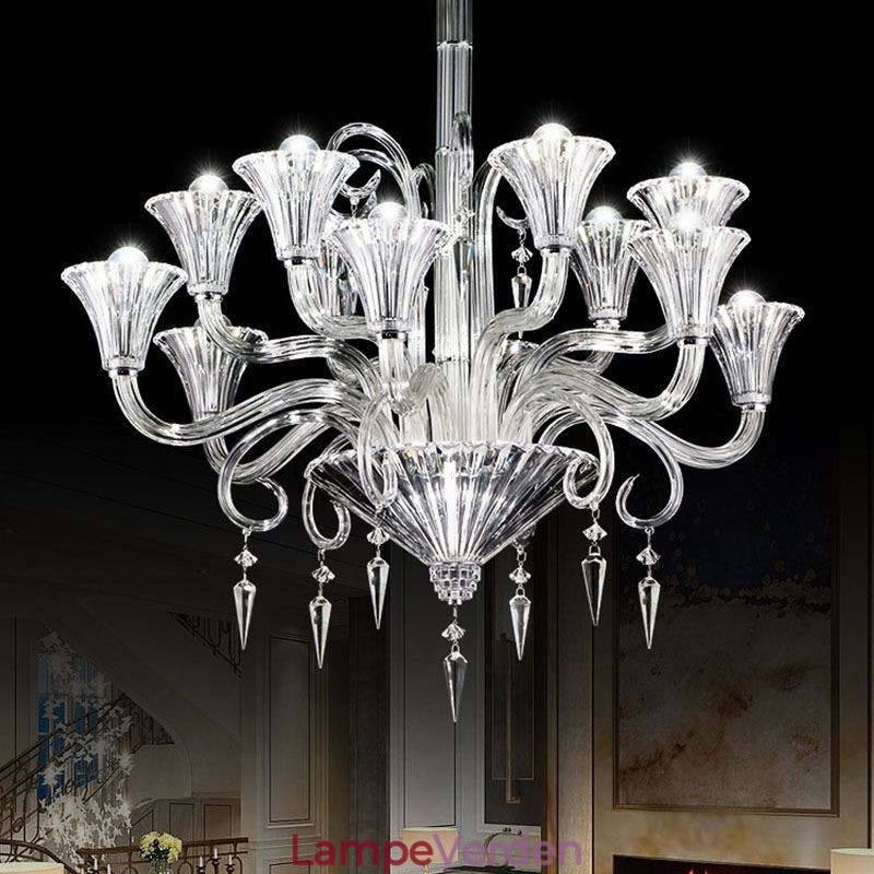 Europæisk krystal lysekrone dekoration loftslampe med 12 lys