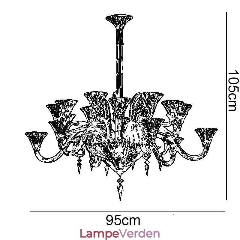 Europæisk krystal lysekrone dekoration loftslampe med 12 lys