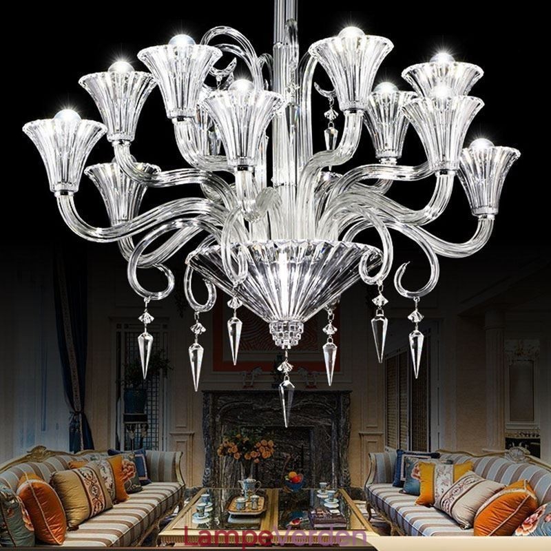 Europæisk krystal lysekrone dekoration loftslampe med 12 lys