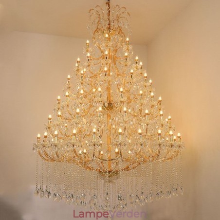 Luksus krystal lysekrone dekoration loftslampe med 96 lys Luksus krystal lysekrone dekoration loftslampe med 96 lys