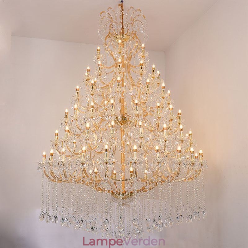 Luksus krystal lysekrone dekoration loftslampe med 96 lys