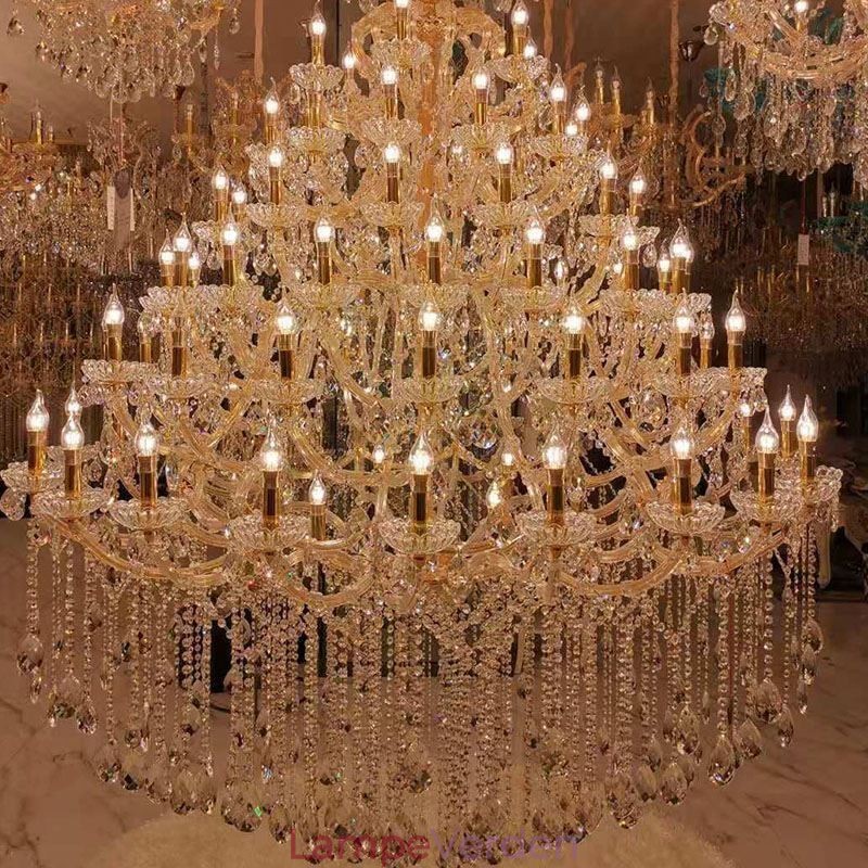 Luksus krystal lysekrone dekoration loftslampe med 96 lys