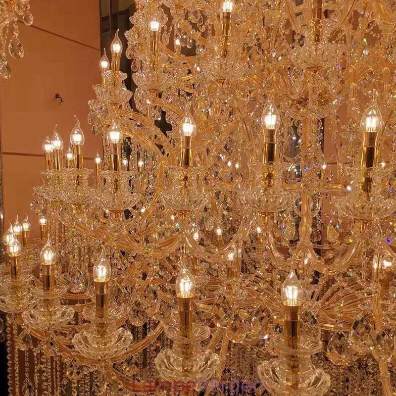 Luksus krystal lysekrone dekoration loftslampe med 96 lys