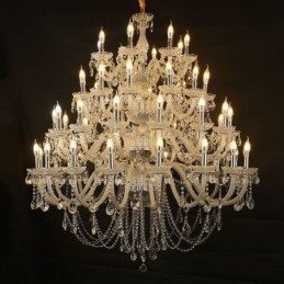 Europæisk krystal lysekrone loftslampe med 53 lys