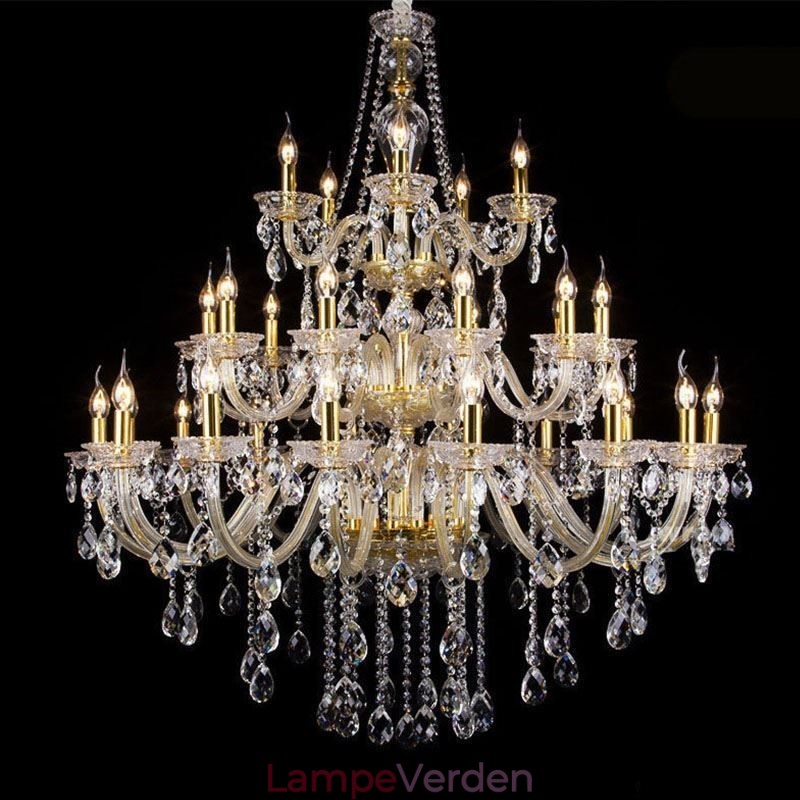 Luksus krystal lysekrone dekoration loftslampe med 32 lys