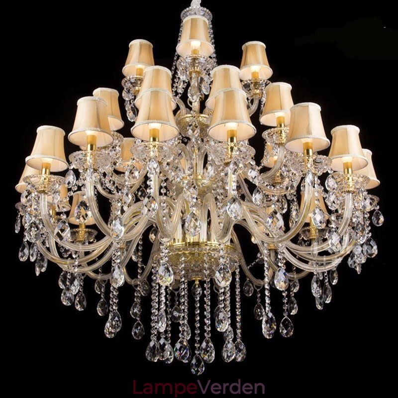 Europæisk krystallysekrone med 32 lys loftslys