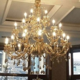 Europæisk krystallysekrone luksus loftslampe med 30 lys