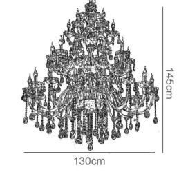 Europæisk krystallysekrone luksus loftslampe med 30 lys