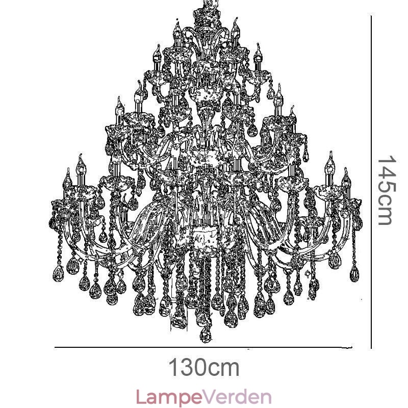Europæisk krystallysekrone luksus loftslampe med 30 lys