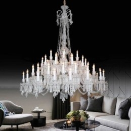 Europæisk krystal lysekrone loftslampe med 48 lys