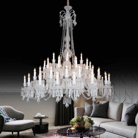 Europæisk krystal lysekrone loftslampe med 48 lys Europæisk krystal lysekrone loftslampe med 48 lys