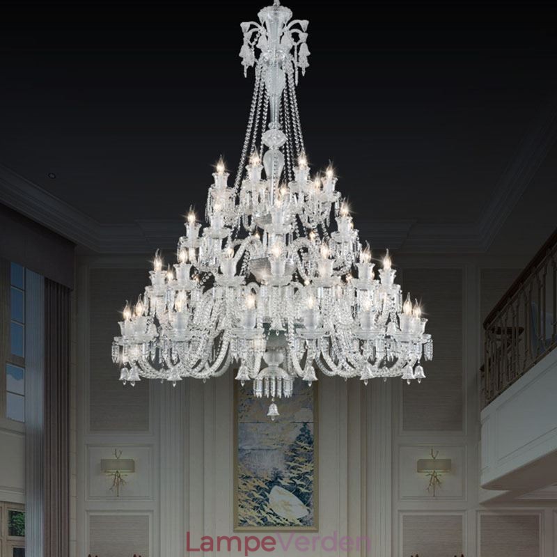Europæisk krystal lysekrone loftslampe med 48 lys