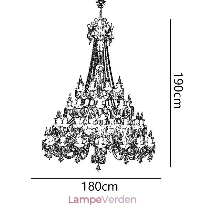 Europæisk krystal lysekrone loftslampe med 48 lys