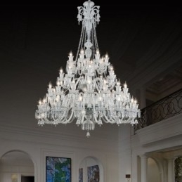 Europæisk krystal lysekrone loftslampe med 48 lys