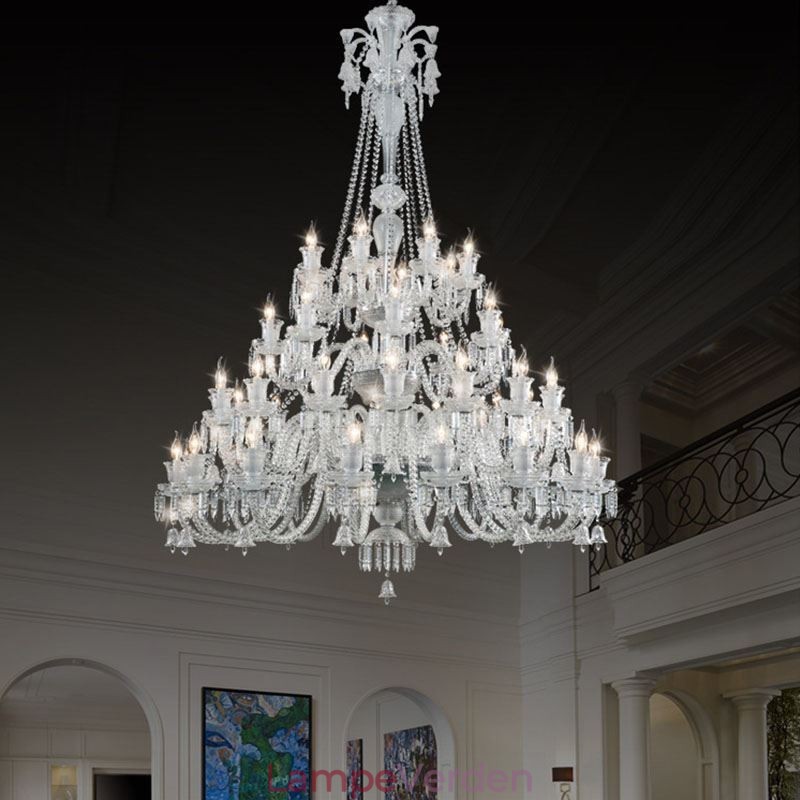 Europæisk krystal lysekrone loftslampe med 48 lys