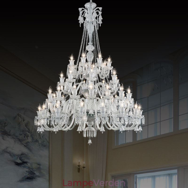 Europæisk krystal lysekrone loftslampe med 48 lys