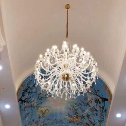 Europæisk krystal lysekrone med 32 lys luksus dekoration loftslampe