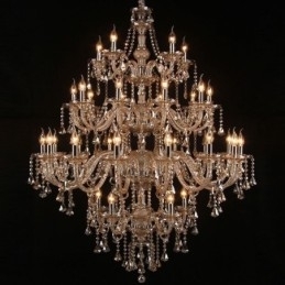 Cognac krystal lysekrone loftslampe med 35 lys