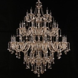 Cognac krystal lysekrone loftslampe med 35 lys