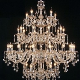Cognac krystal lysekrone loftslampe med 35 lys