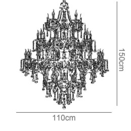 Cognac krystal lysekrone loftslampe med 35 lys