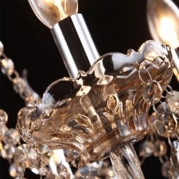 Cognac krystal lysekrone loftslampe med 35 lys