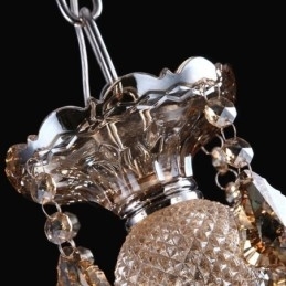 Cognac krystal lysekrone loftslampe med 35 lys