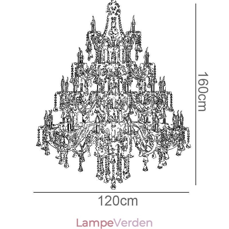 Europæisk krystal lysekrone Cognac farve loftslampe med 40 lys