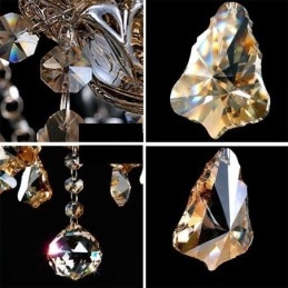 Europæisk krystal lysekrone Cognac farve loftslampe med 40 lys